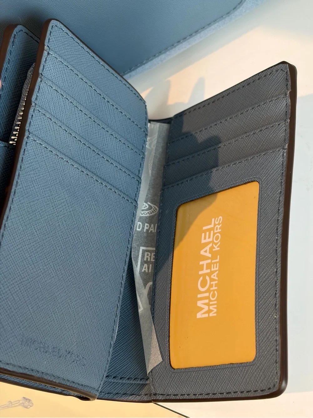 Michael Kors Blue Denim Suede Shoulder Bag with Matching Wallet Set